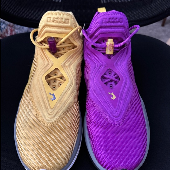Nike LeBron James Soldier 14 Lakers Gold and Purple Athletic Shoes - Picture 1 of 11